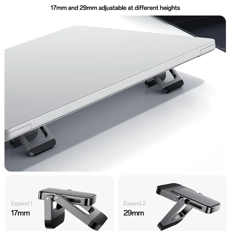 YESIDO LP11 2 шт. Подставка для ноутбука, регулируемая подставка из цинкового сплава, охлаждающая подставка для ноутбука с треугольной опорой - черная