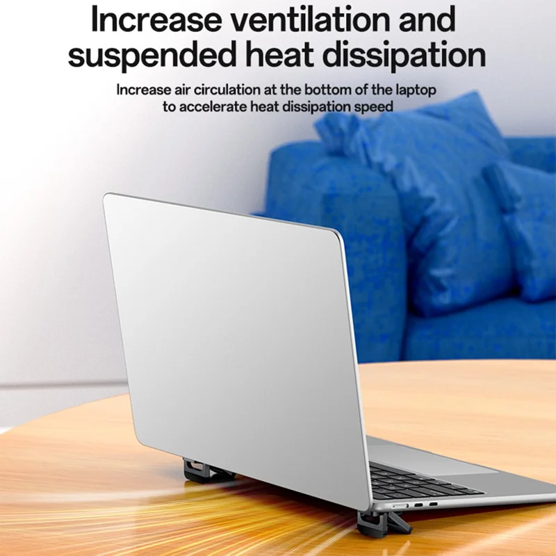 YESIDO LP11 2 шт. Подставка для ноутбука, регулируемая подставка из цинкового сплава, охлаждающая подставка для ноутбука с треугольной опорой - черная