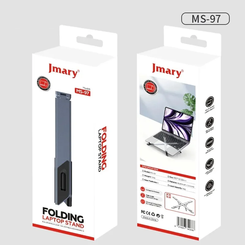 JMARY MS-97 Portable Folding Laptop Stand Metal Adjustable Desktop Laptop Holder for Notebook Tablet Computer