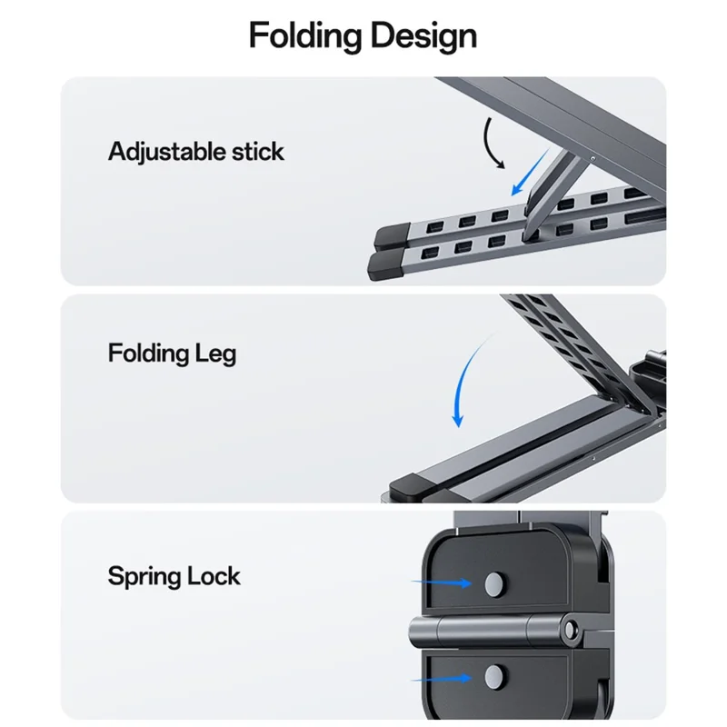 YESIDO LP10 Laptop Stand Foldable Adjustable Height Cooling Pad Notebook Laptop Holder