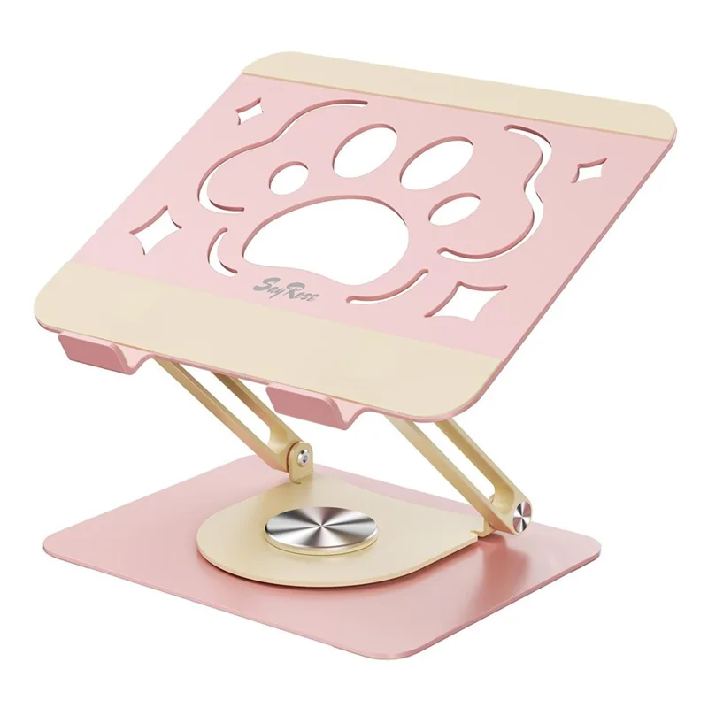 SAYROSE VZC1 Supporto per Laptop Regolabile a 360°, Supporto per Notebook Pieghevole e Regolabile in Altezza per Laptop da 11-17,3 Pollici - Rosa