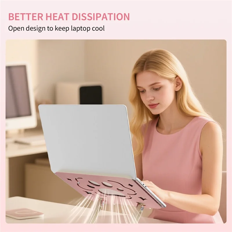 SAYROSE VZC1 Supporto per Laptop Regolabile a 360°, Supporto per Notebook Pieghevole e Regolabile in Altezza per Laptop da 11-17,3 Pollici - Rosa
