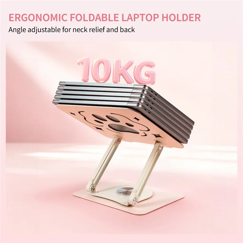 SAYROSE VZC1 Supporto per Laptop Regolabile a 360°, Supporto per Notebook Pieghevole e Regolabile in Altezza per Laptop da 11-17,3 Pollici - Rosa