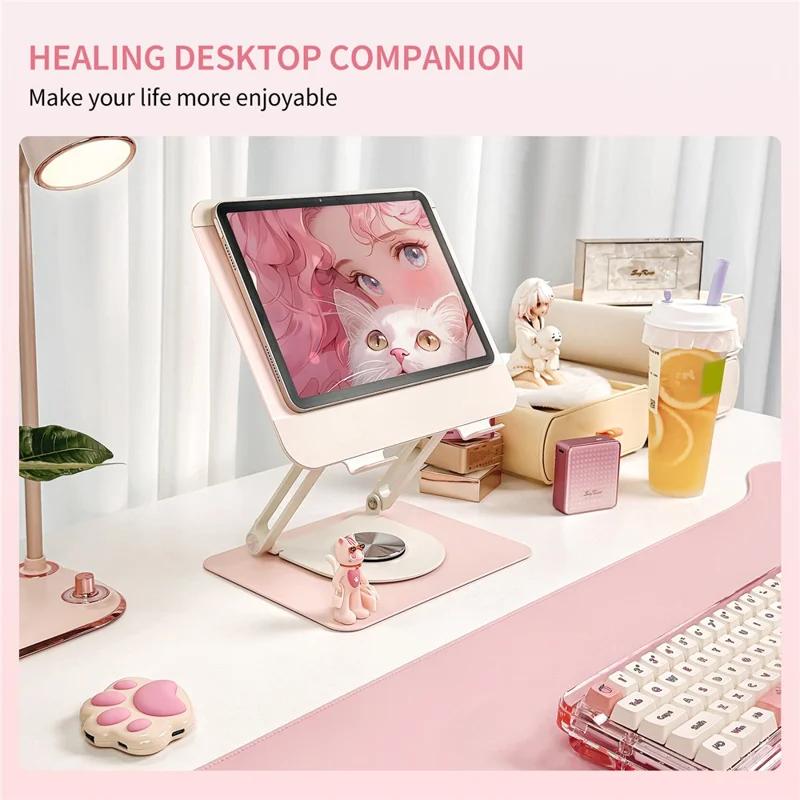 SAYROSE VZC1 Supporto per Laptop Regolabile a 360°, Supporto per Notebook Pieghevole e Regolabile in Altezza per Laptop da 11-17,3 Pollici - Rosa