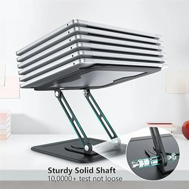 NH-02pro 360 graders roterande bärbar ställning Justerbar höjd Aluminium kylande anteckningsboks höjare Hållare Ergonomisk skrivbordsdatorställning