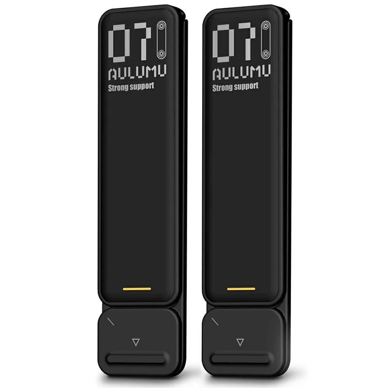 AULUMU G07 2 Peças / Conjunto Suporte Elevador de Laptop Ultrafino em Couro PU + Liga de Zinco com Mola de Abertura Rápida - Preto