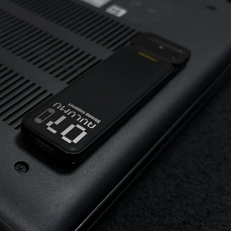 AULUMU G07 2 Peças / Conjunto Suporte Elevador de Laptop Ultrafino em Couro PU + Liga de Zinco com Mola de Abertura Rápida - Preto