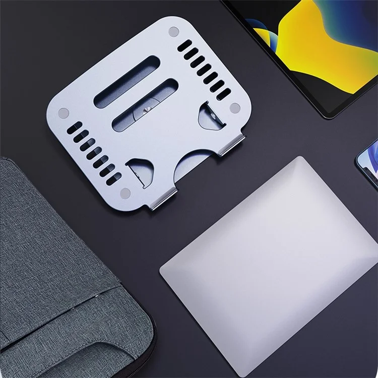 R-JUST HZ08-1 360 Degree Rotating Height Adjustable Laptop Bracket Folding Notebook Stand - Grey