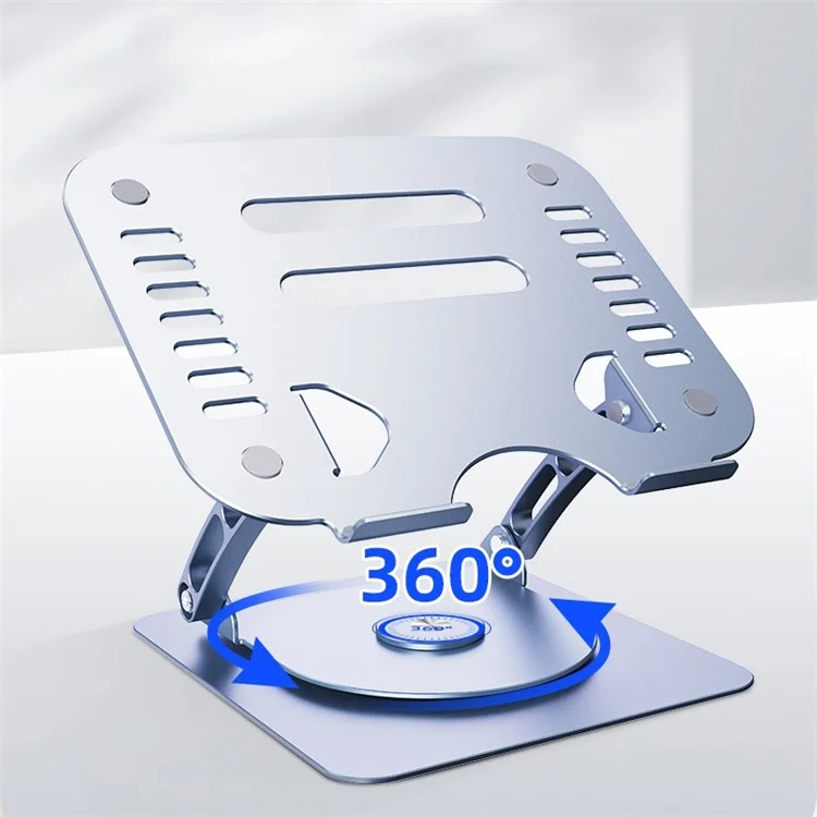 R-JUST HZ08-1 360 Degree Rotating Height Adjustable Laptop Bracket Folding Notebook Stand - Grey