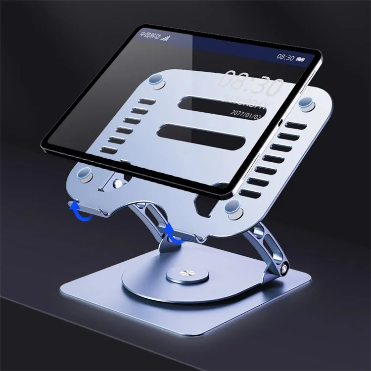 R-JUST HZ08-1 360 Degree Rotating Height Adjustable Laptop Bracket Folding Notebook Stand - Grey