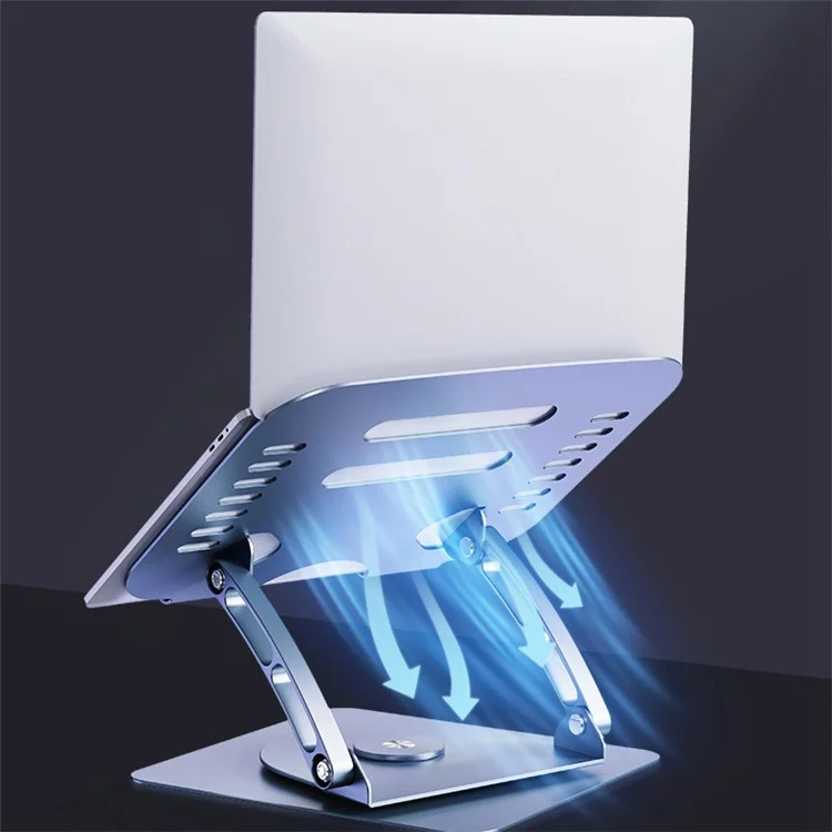 R-JUST HZ08-1 360 Degree Rotating Height Adjustable Laptop Bracket Folding Notebook Stand - Grey