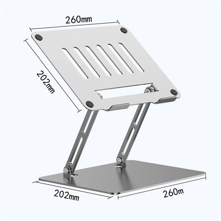D65 Adjustable Desktop Notebook Holder Stand Foldable Aluminum Alloy Laptop Heat Dissipation Riser Bracket - Grey