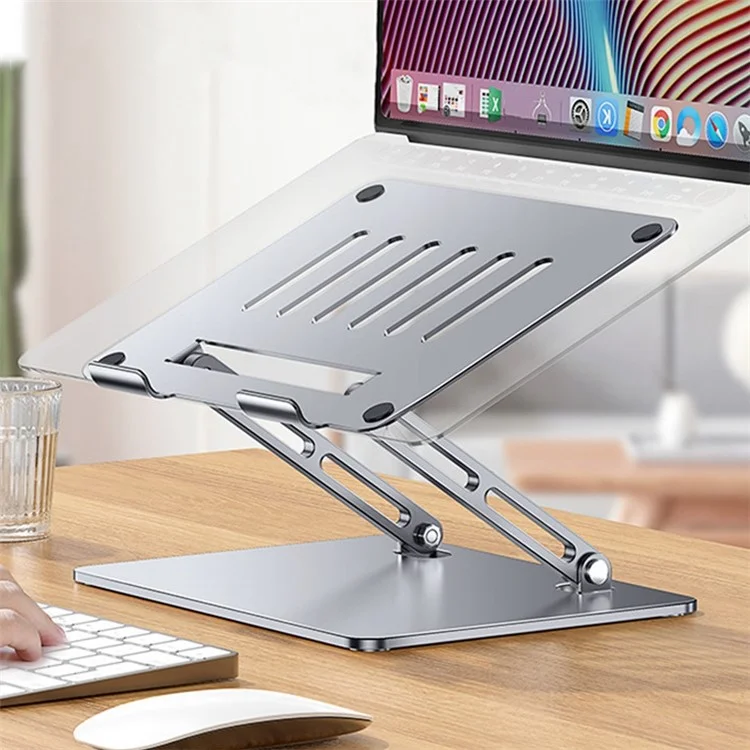D65 Adjustable Desktop Notebook Holder Stand Foldable Aluminum Alloy Laptop Heat Dissipation Riser Bracket - Grey