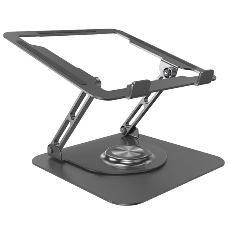 D147 360 Degree Rotating Laptop Lifting Bracket Aluminum Alloy Notebook Cooler Desktop Stand - Black