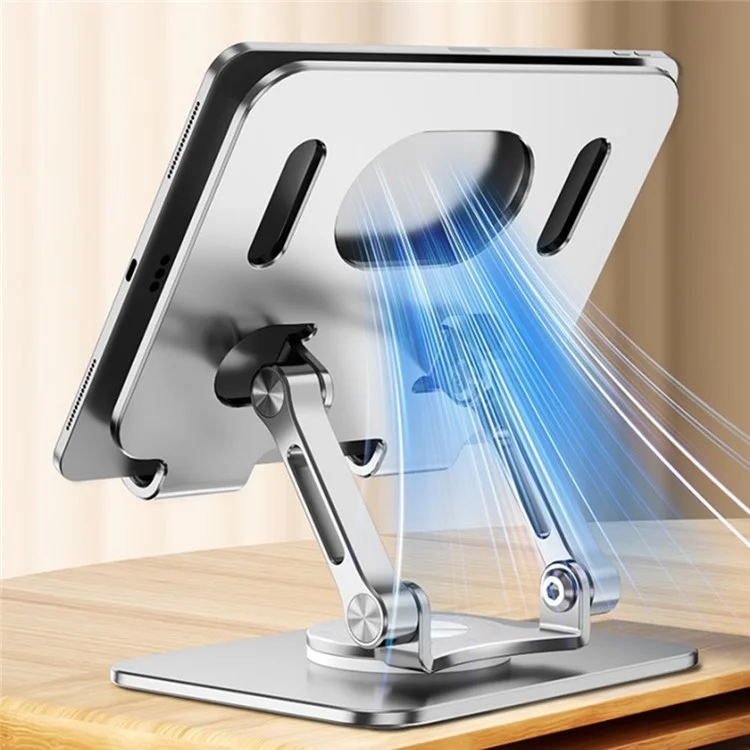 LZ-P2026 For 4.7-12 inch Tablet Heat Dissipation Adjustable Aluminum Alloy Desktop Stand with 360 Degree Rotation