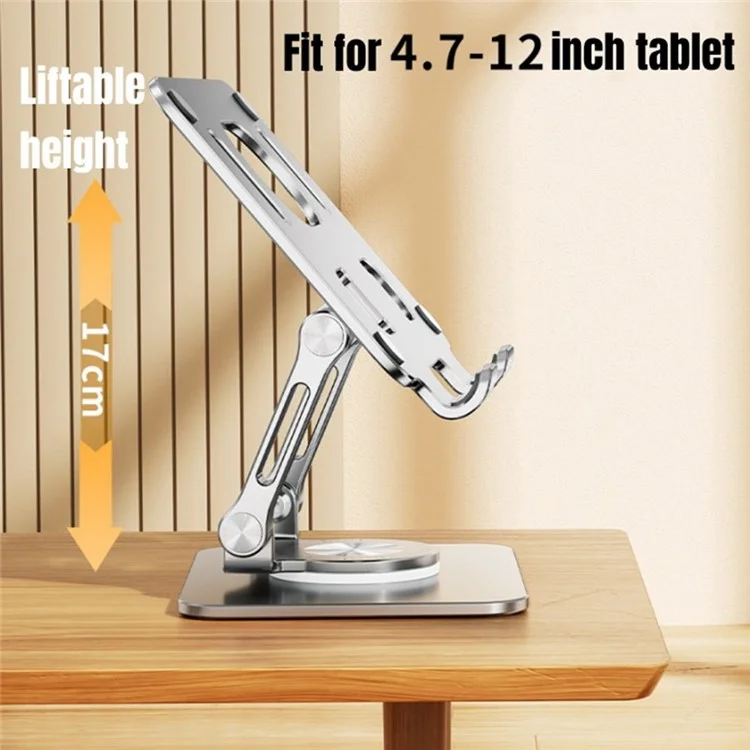 LZ-P2026 For 4.7-12 inch Tablet Heat Dissipation Adjustable Aluminum Alloy Desktop Stand with 360 Degree Rotation