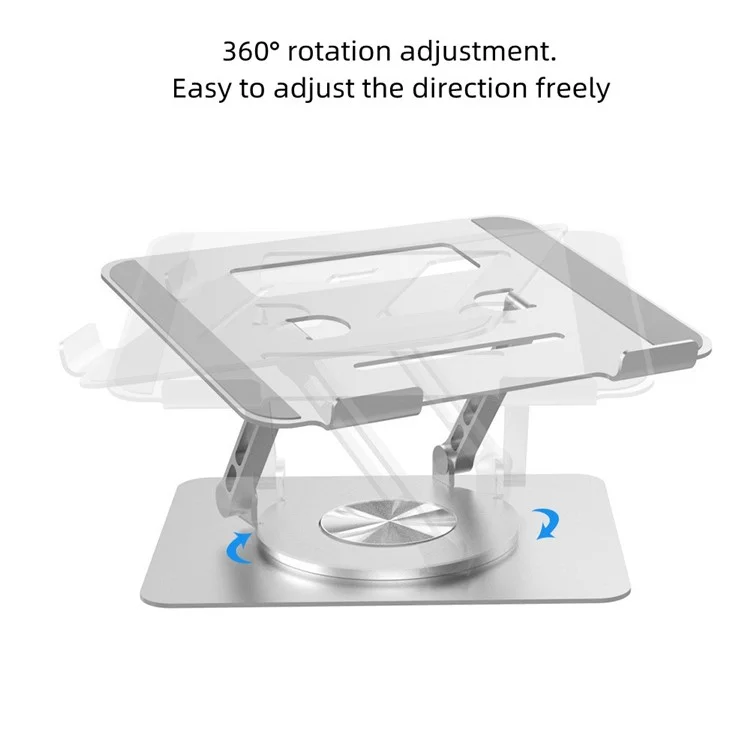 D088 Portable Aluminum Alloy Laptop Bracket 360 Degree Rotating Notebook Cooler Lifting Stand