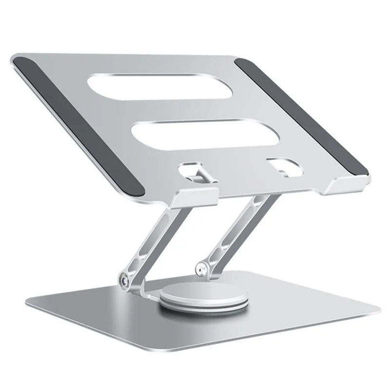 D086 Desktop Laptop Lifting Bracket 360 Degree Rotating Aluminum Alloy Folding Notebook Stand - Silver
