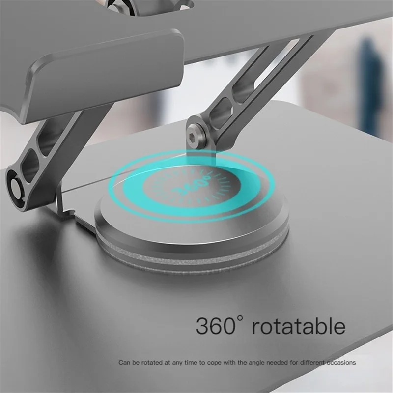 D086 Desktop Laptop Lifting Bracket 360 Degree Rotating Aluminum Alloy Folding Notebook Stand - Silver