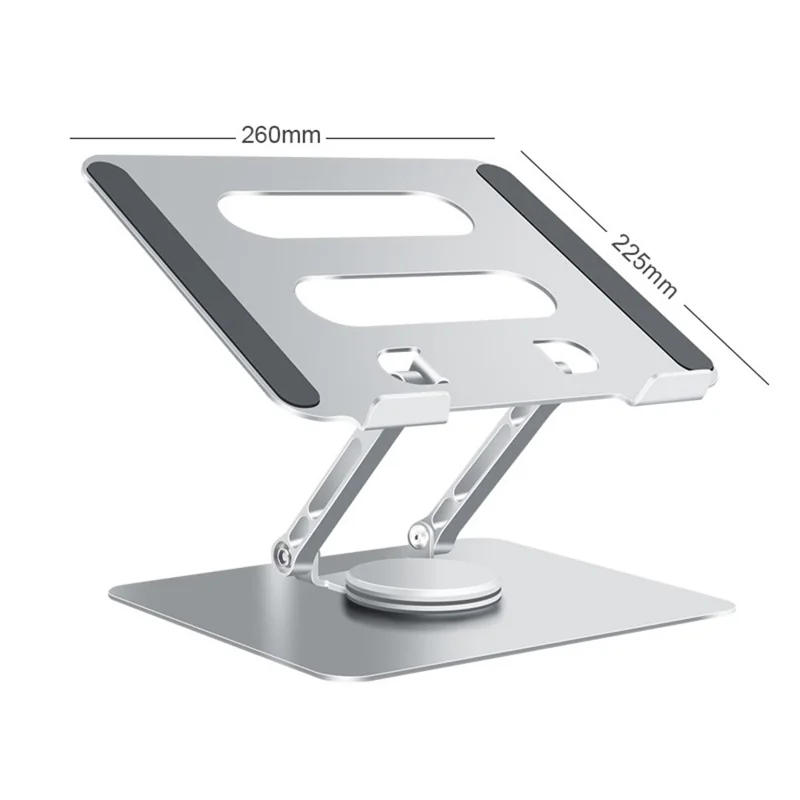 D086 Desktop Laptop Lifting Bracket 360 Degree Rotating Aluminum Alloy Folding Notebook Stand - Silver