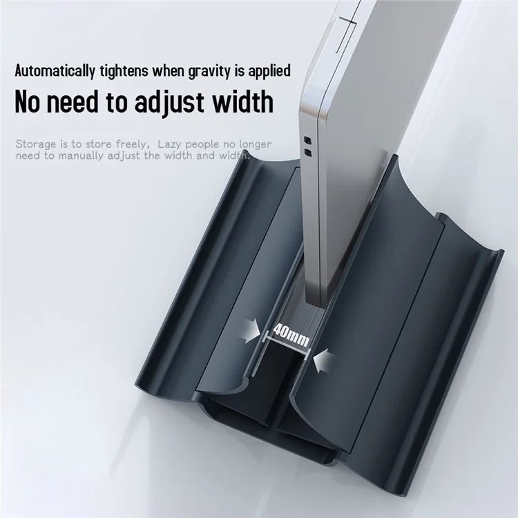 R-JUST BJ16 Notebook Vertical Storage Base Aluminum Alloy Desktop Laptop Holder Stand - Grey