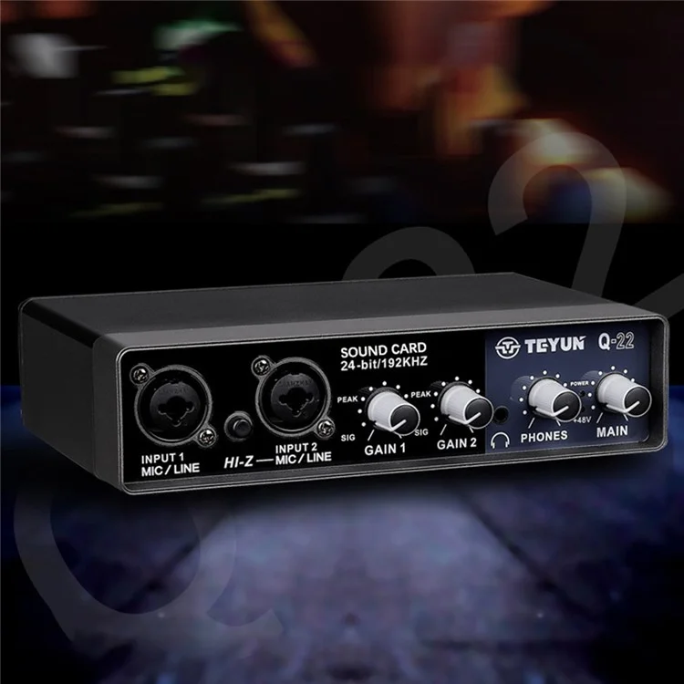 TEYUN Q22 Sound Card USB Karaoke Recording Audio Live Broadcast KTV Sound Card for Live Broadcast, K Songs, Recording, Voice Chatting