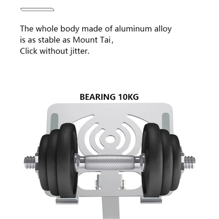 L-13 360-Degree Rotatable Desktop Tablet Holder Stand Foldable Aluminum Alloy Tablet Bracket - Silver