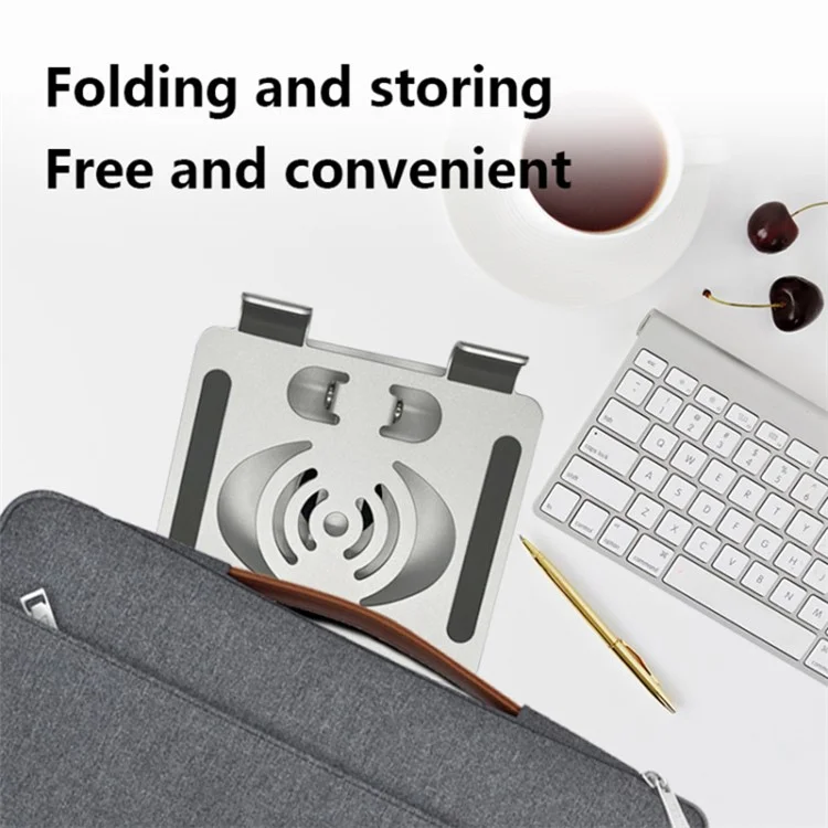 L-13 360-Degree Rotatable Desktop Tablet Holder Stand Foldable Aluminum Alloy Tablet Bracket - Silver
