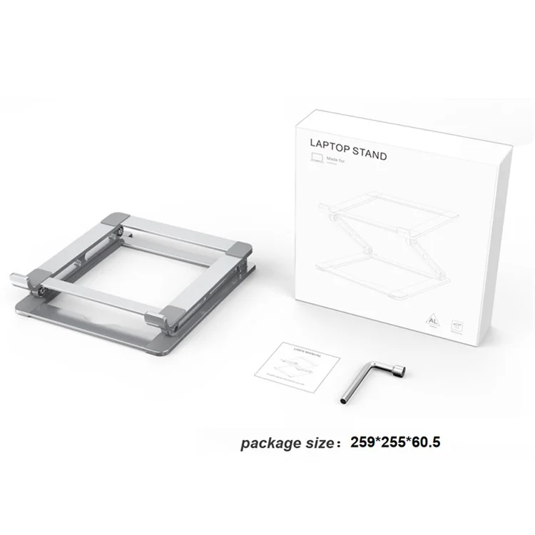 F120 Aluminum Alloy Laptop Riser Cooling Stand Foldable Notebook Desktop Bracket - Silver