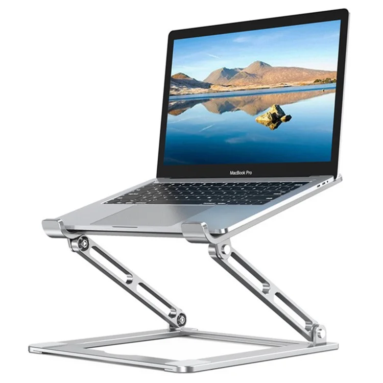 F120 Aluminum Alloy Laptop Riser Cooling Stand Foldable Notebook Desktop Bracket - Silver