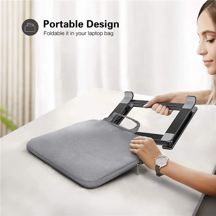 F120 Aluminum Alloy Laptop Riser Cooling Stand Foldable Notebook Desktop Bracket - Silver
