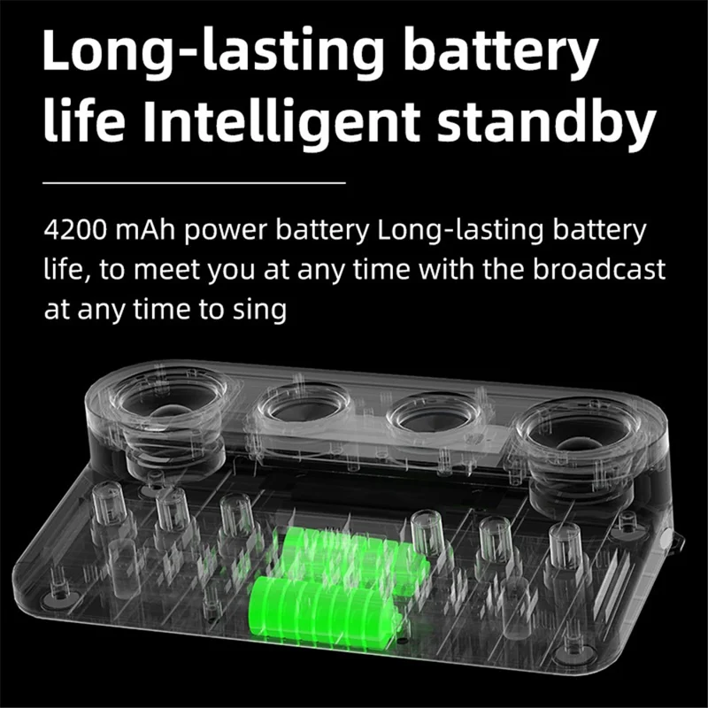 S20 Audio Microphone Sound Card with Dual Microphone for Karaoke Party Soundcard Device - White