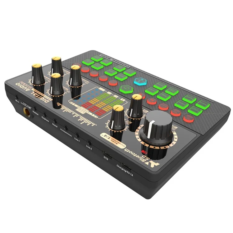 Carte son pour diffusion en direct S5 Téléphone portable Ordinateur portable Mixeur Microphone Bluetooth