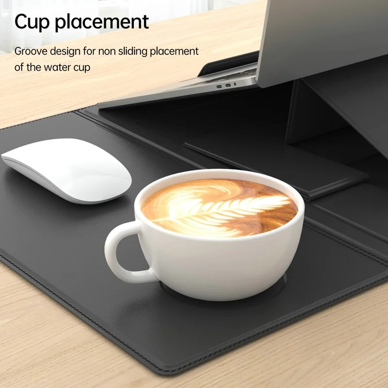 Tapete Multifunction Desk Mat em Couro PU, Suporte para Laptop, Telefone, Livro, Suporte de Mesa Impermeável, Mousepad