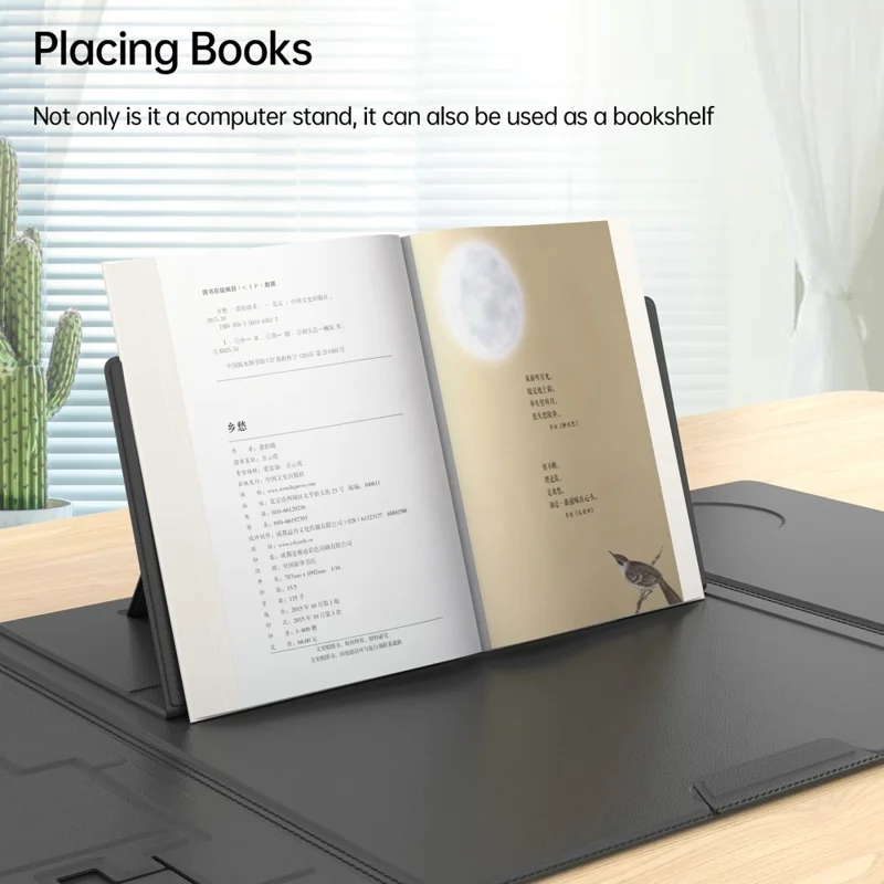Tapete Multifunction Desk Mat em Couro PU, Suporte para Laptop, Telefone, Livro, Suporte de Mesa Impermeável, Mousepad