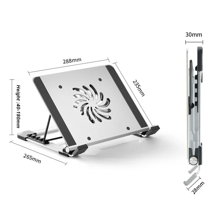 P3 Notebook Computador de Resfriamento Para Laptop Refrigerador de Resfriamento de Fãs de Desktop Laptop Riser Stand Stand Stander - Prata