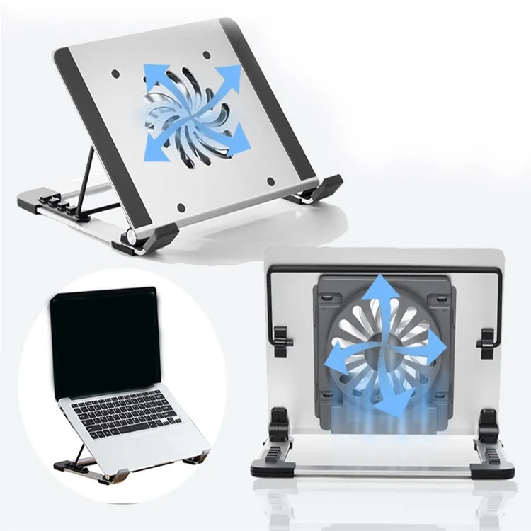 P3 Notebook Computer Refroidir Pad Ordinier de Refroidissement Colder Fan Fen Fen Organizant du Support Pour Ordinateur Portable - Argent