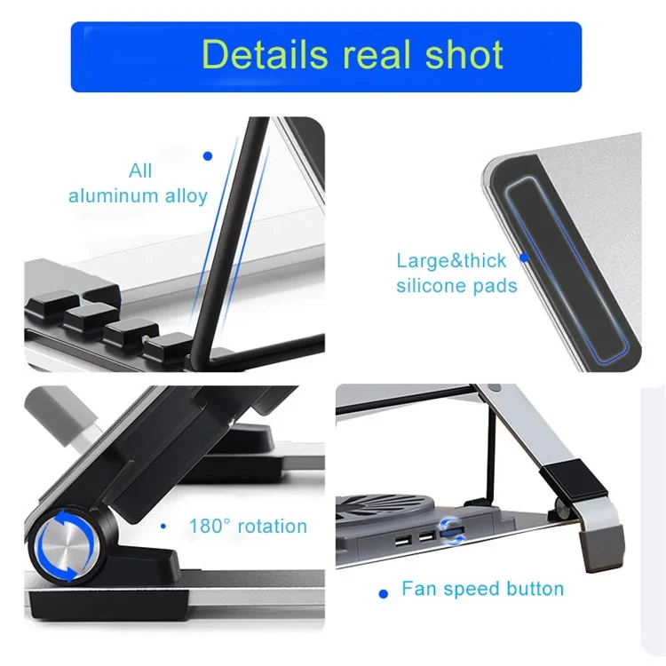 P3 Notebook Computer Cooling Pad Laptop Cooler Cooling Fan Desktop Laptop Riser Stand Holder - Tarnish