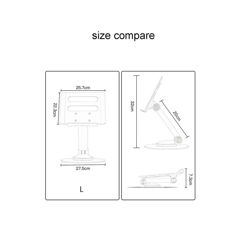 P4 Large Size Desktop Faltbare Laptophalterung Verstellbarer Aluminiumlegierung Notebook Ständer Kühlständer - Grau