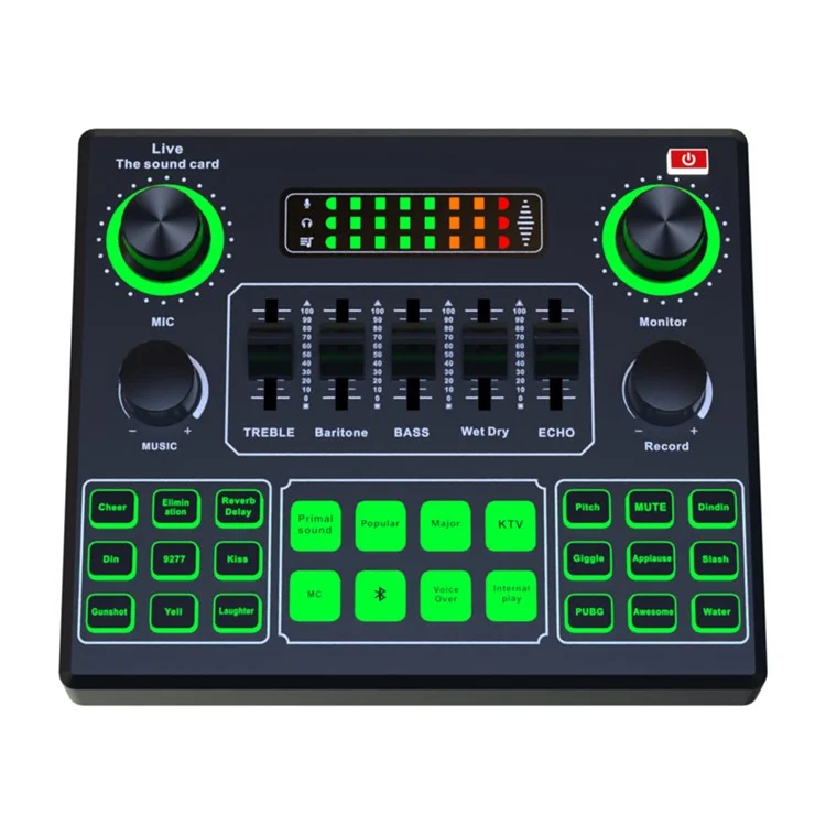 V9SJ Soundkarte Externer Audio-Mixer für Karaoke, Broadcast, Aufnahme, Heimkino-Musik, Gesang