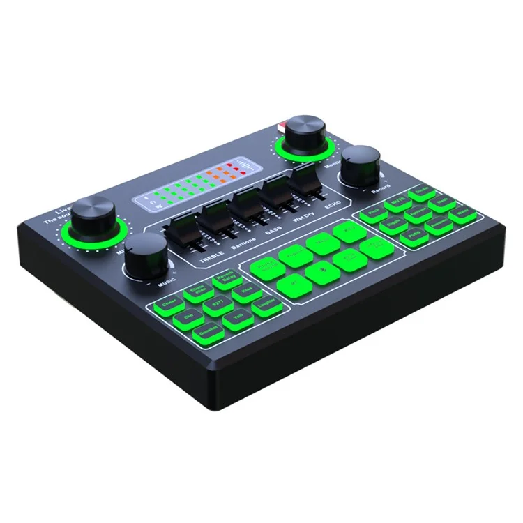 V9SJ Soundkarte Externer Audio-Mixer für Karaoke, Broadcast, Aufnahme, Heimkino-Musik, Gesang