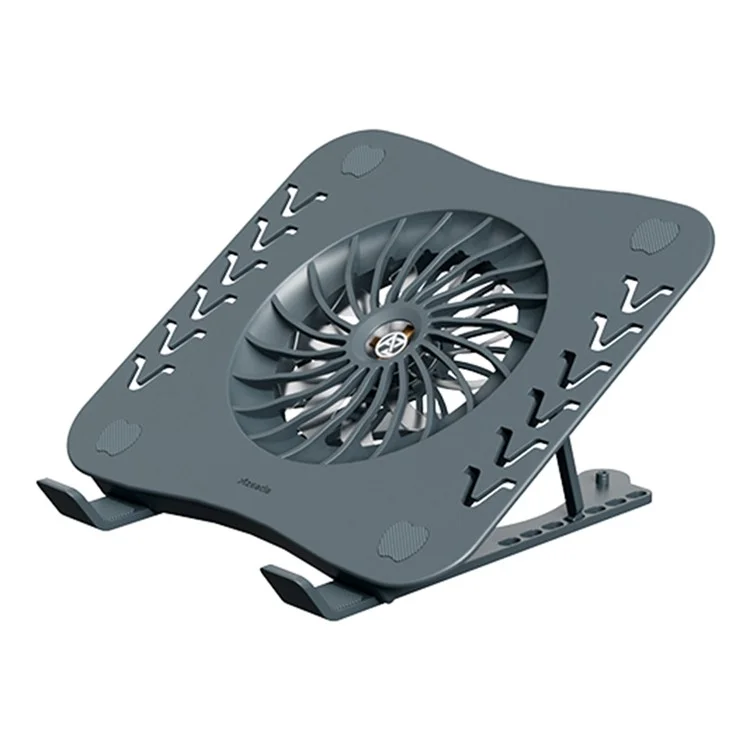 AZEADA AZ-X02 Support de Refroidissement pour Ordinateur Portable Pliable 7 Hauteurs Réglables Support pour Ordinateurs Portables et Tablettes avec Ventilateur de Refroidissement - Gris