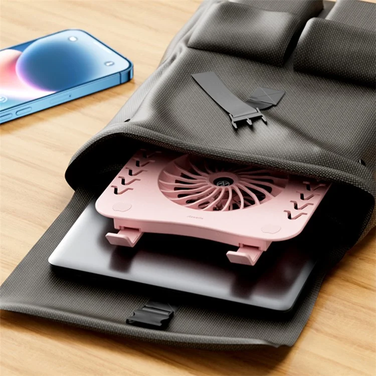 AZEADA AZ-X02 Support de Refroidissement pour Ordinateur Portable Pliable 7 Hauteurs Réglables Support pour Ordinateurs Portables et Tablettes avec Ventilateur de Refroidissement - Gris