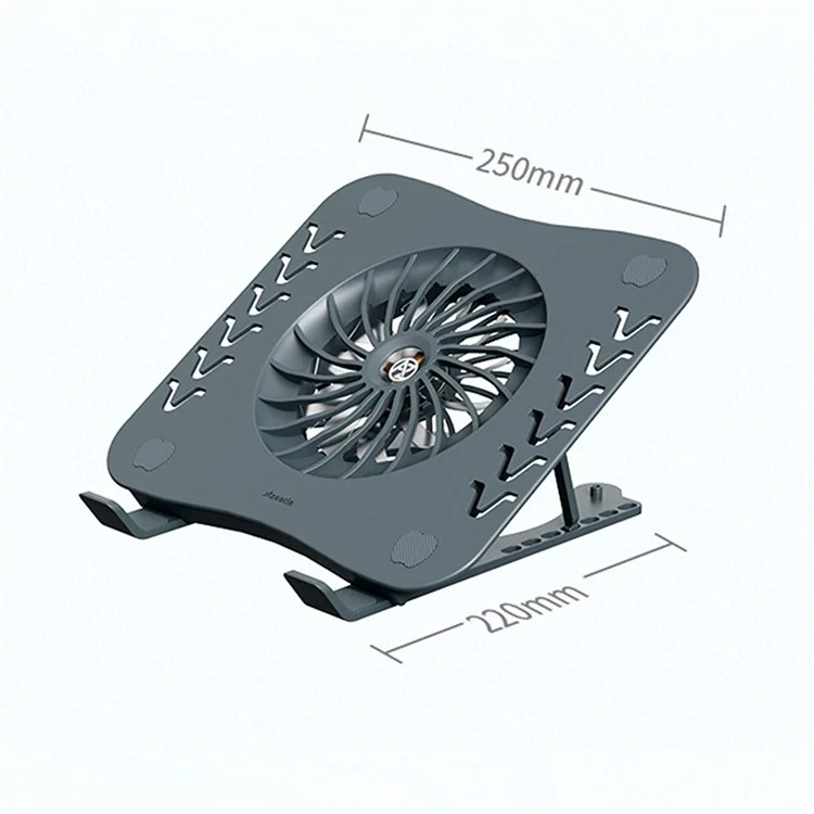 AZEADA AZ-X02 Support de Refroidissement pour Ordinateur Portable Pliable 7 Hauteurs Réglables Support pour Ordinateurs Portables et Tablettes avec Ventilateur de Refroidissement - Gris