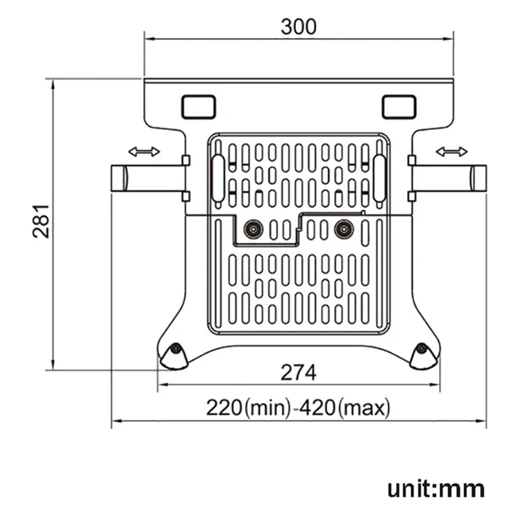 NORTH BAYOU FP-2 For 10"-17" Laptop Mount Holder Notebook Tray Compatible with VESA 75x75mm / 100x100mm