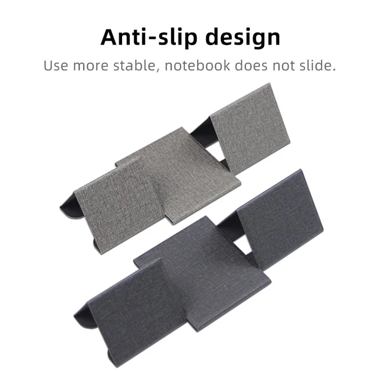 1124 Soporte Plegable de Cuero PU + Imán para Computadora Portátil, Soporte para Notebook, Soporte de Escritorio - Gris Oscuro
