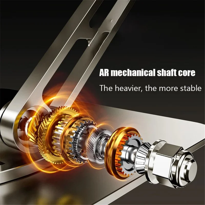 360-Degree Rotatable Desktop Tablet Holder Stand Foldable Aluminum Alloy Tablet Bracket - Grey / Round