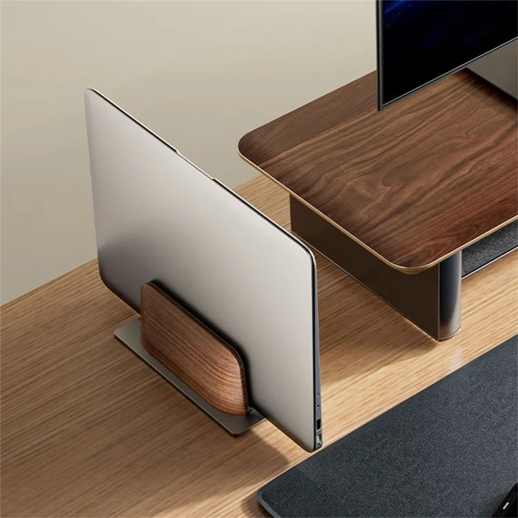 UPERGO VD-1 Vertical Laptop Stand Black Walnut Adjustable Desktop Stand Holder