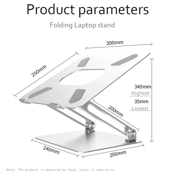 B1 Aluminum Alloy Desktop Foldable Laptop Bracket Adjustable Notebook Cooling Stand