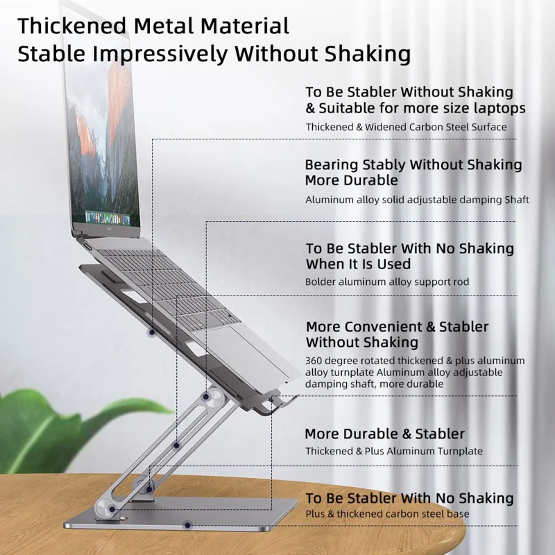 E13 Aluminum Alloy Foldable Laptop Heighten Bracket Desktop Adjustable Notebook Heat Dissipation Stand
